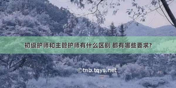 初级护师和主管护师有什么区别 都有哪些要求?