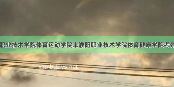 鹤壁职业技术学院体育运动学院来濮阳职业技术学院体育健康学院考察学习