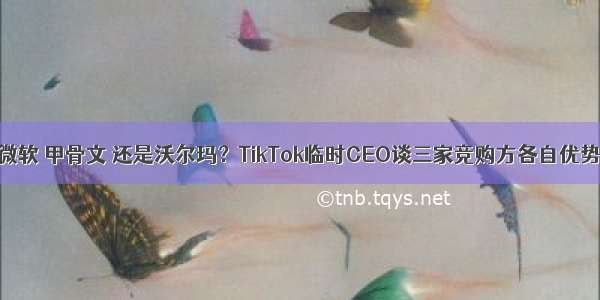 微软 甲骨文 还是沃尔玛？TikTok临时CEO谈三家竞购方各自优势