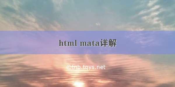 html mata详解