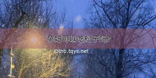 孕妇可以吃松子吗?