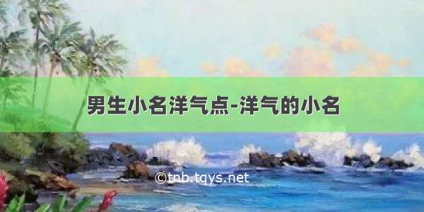 男生小名洋气点-洋气的小名