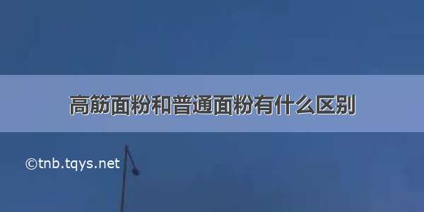 高筋面粉和普通面粉有什么区别