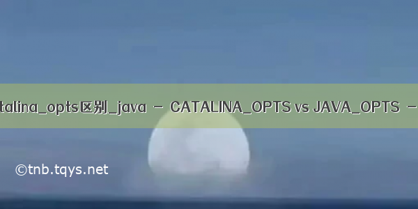 java_opts 与catalina_opts区别_java  -  CATALINA_OPTS vs JAVA_OPTS  - 有什么区别？