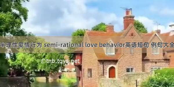 半理性爱情行为 semi-rational love behavior英语短句 例句大全