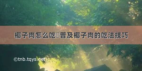 椰子肉怎么吃	普及椰子肉的吃法技巧