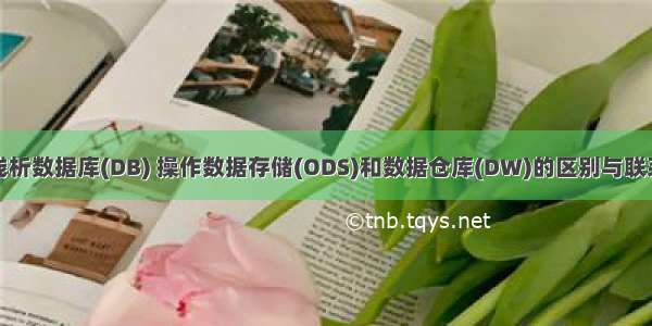 浅析数据库(DB) 操作数据存储(ODS)和数据仓库(DW)的区别与联系