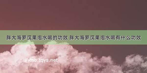 胖大海罗汉果泡水喝的功效 胖大海罗汉果泡水喝有什么功效