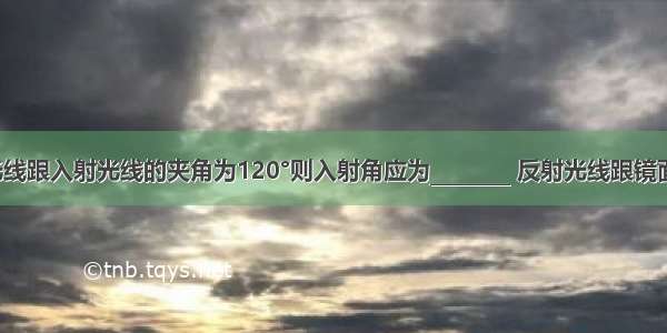 要使反射光线跟入射光线的夹角为120°则入射角应为________ 反射光线跟镜面的夹角为_