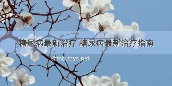 糖尿病最新治疗 糖尿病最新治疗指南