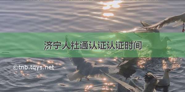 济宁人社通认证认证时间