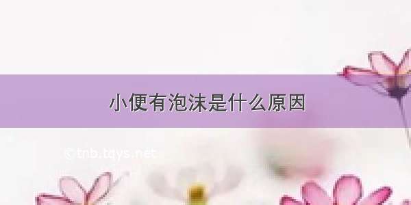 小便有泡沫是什么原因