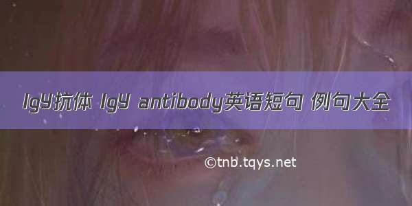 IgY抗体 IgY antibody英语短句 例句大全