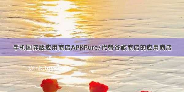 手机国际版应用商店APKPure/代替谷歌商店的应用商店