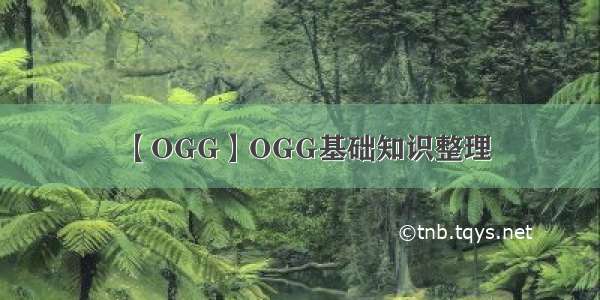 【OGG】OGG基础知识整理