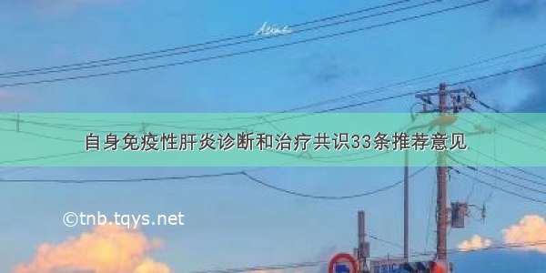 自身免疫性肝炎诊断和治疗共识33条推荐意见