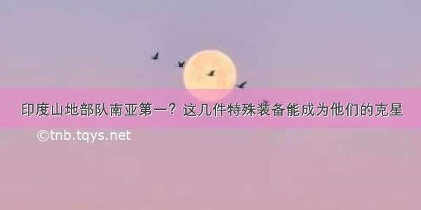 印度山地部队南亚第一？这几件特殊装备能成为他们的克星