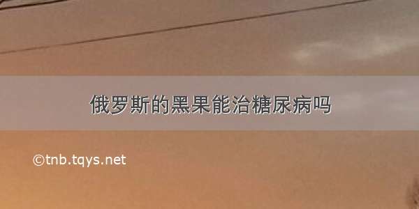 俄罗斯的黑果能治糖尿病吗