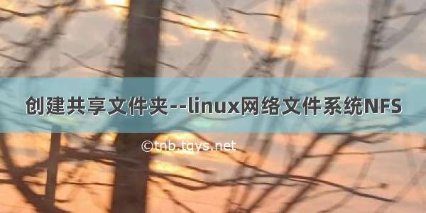 创建共享文件夹--linux网络文件系统NFS