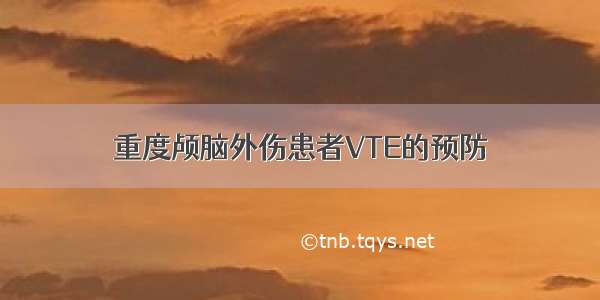 重度颅脑外伤患者VTE的预防