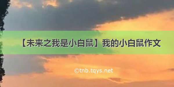 【未来之我是小白鼠】我的小白鼠作文