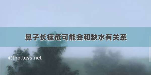 鼻子长痤疮可能会和缺水有关系