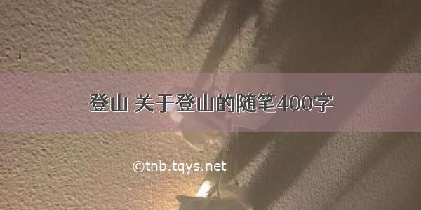 登山 关于登山的随笔400字