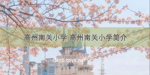 高州南关小学 高州南关小学简介