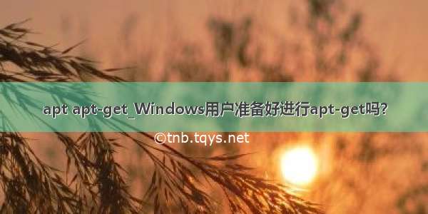 apt apt-get_Windows用户准备好进行apt-get吗？