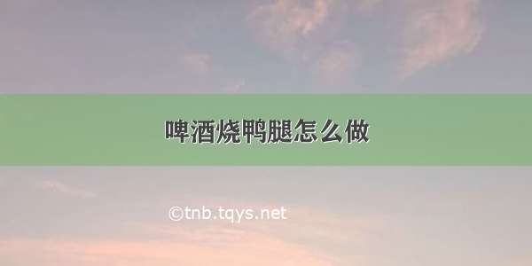 啤酒烧鸭腿怎么做