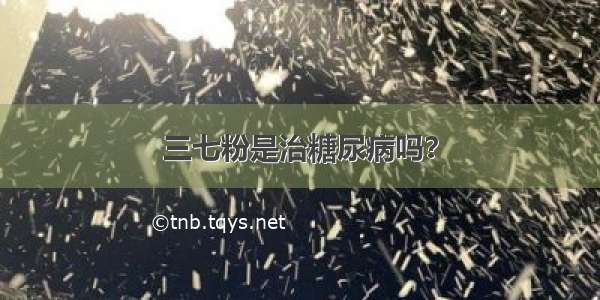 三七粉是治糖尿病吗？