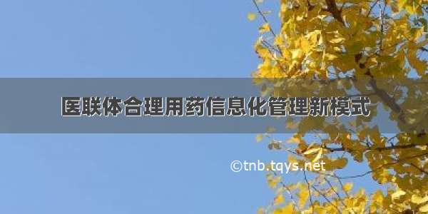 医联体合理用药信息化管理新模式