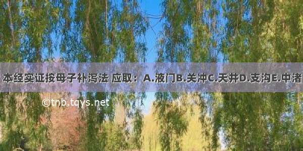 本经实证按母子补泻法 应取：A.液门B.关冲C.天井D.支沟E.中渚