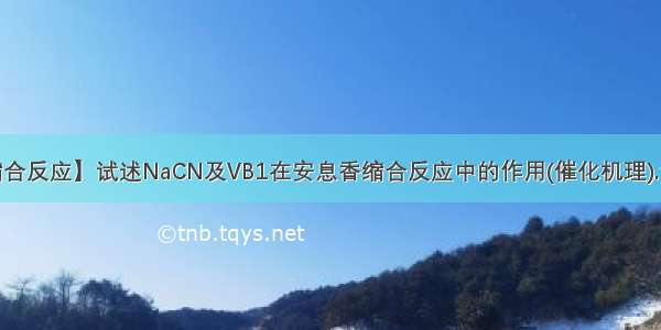 【安息香缩合反应】试述NaCN及VB1在安息香缩合反应中的作用(催化机理).谁知道作业...