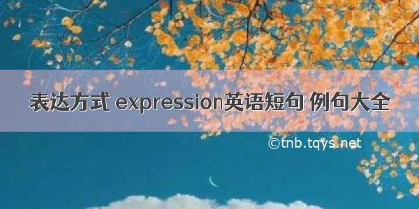 表达方式 expression英语短句 例句大全