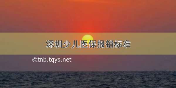 深圳少儿医保报销标准