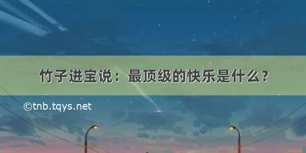 竹子进宝说：最顶级的快乐是什么？