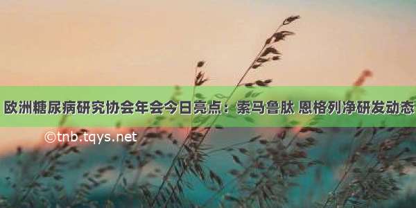 欧洲糖尿病研究协会年会今日亮点：索马鲁肽 恩格列净研发动态