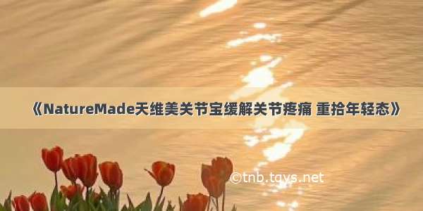 《NatureMade天维美关节宝缓解关节疼痛 重拾年轻态》