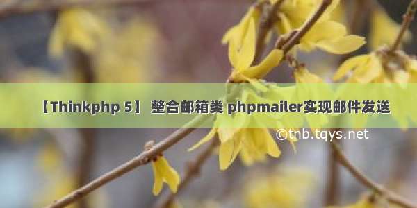 【Thinkphp 5】 整合邮箱类 phpmailer实现邮件发送