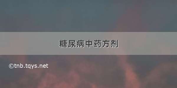 糖尿病中药方剂