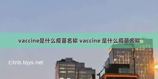 vaccine是什么疫苗名称 vaccine 是什么疫苗名称