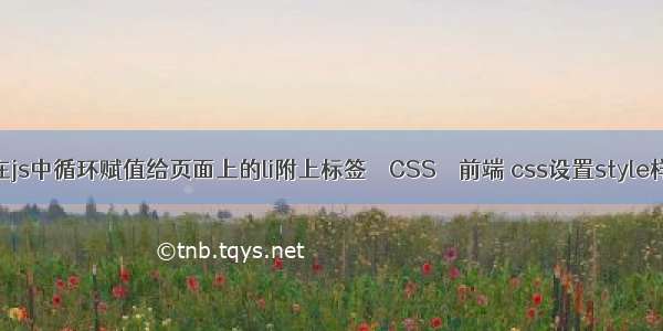 如何在js中循环赋值给页面上的li附上标签 – CSS – 前端 css设置style样式表