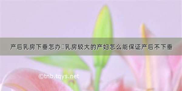 产后乳房下垂怎办	乳房较大的产妇怎么能保证产后不下垂