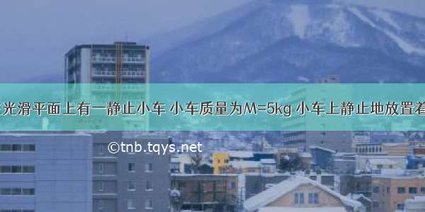 如图所示 在光滑平面上有一静止小车 小车质量为M=5kg 小车上静止地放置着质量为m=1