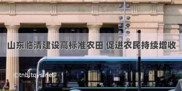 山东临清建设高标准农田 促进农民持续增收