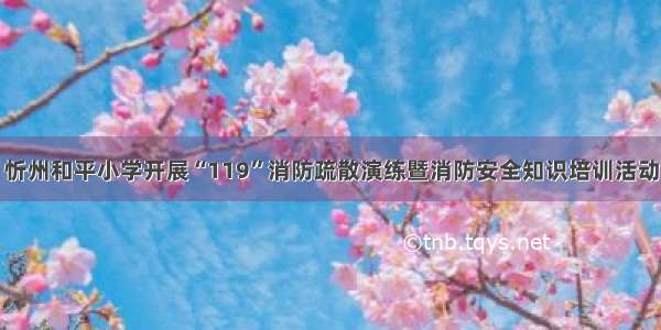 忻州和平小学开展“119”消防疏散演练暨消防安全知识培训活动