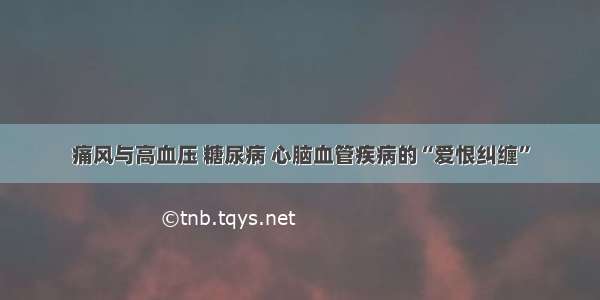 痛风与高血压 糖尿病 心脑血管疾病的“爱恨纠缠”