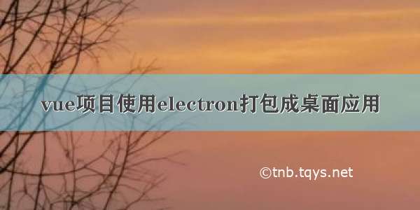 vue项目使用electron打包成桌面应用