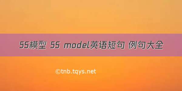 5S模型 5S model英语短句 例句大全